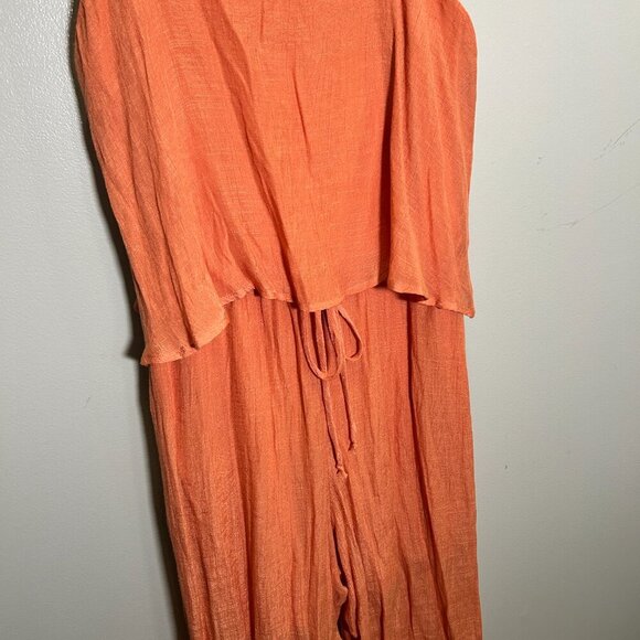 Naïf Lightweight Orange Coral Summer Jumpsuit - Medium - Picture 3 of 5
